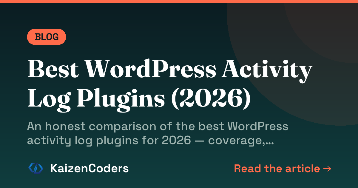 Best WordPress Activity Log Plugins (2026)