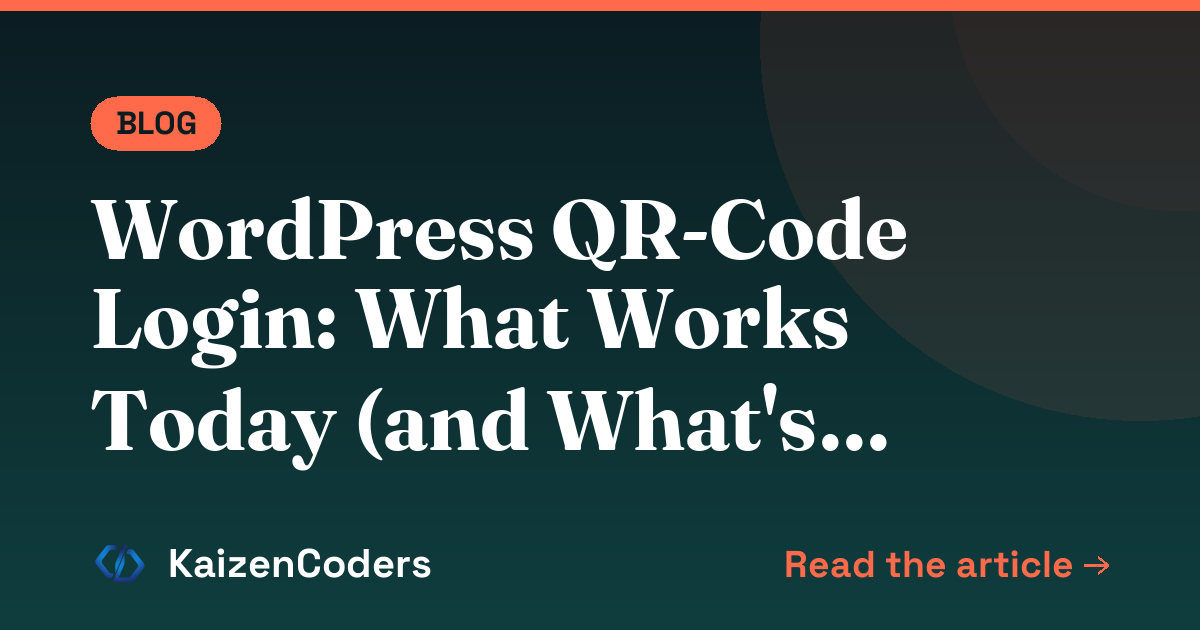 WordPress QR-Code Login: What Works Today (and What's Coming)