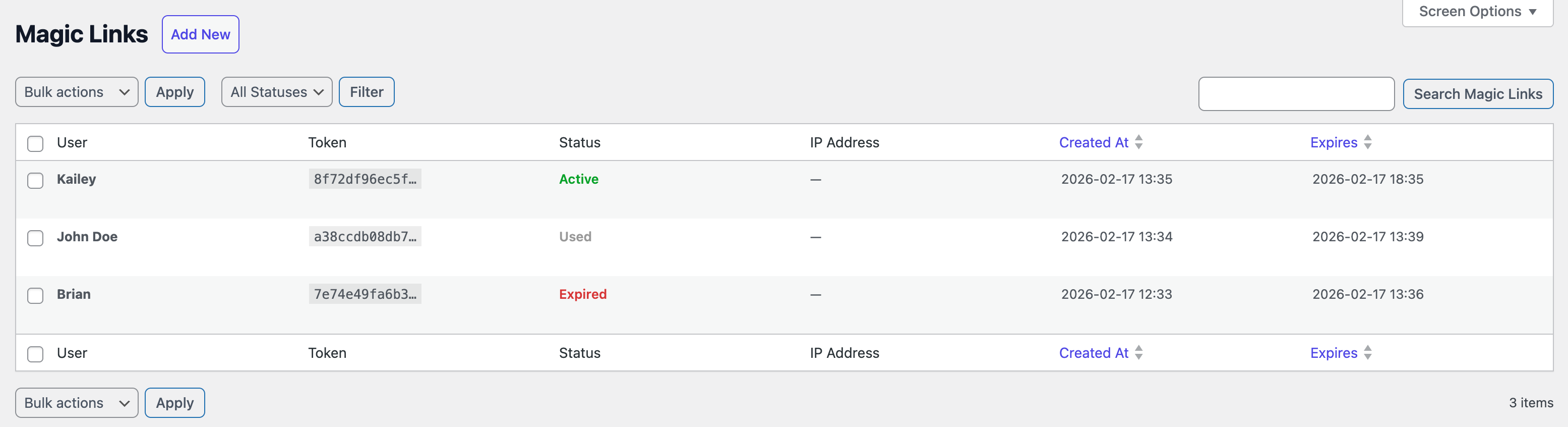 Magic Link passwordless one-click login for WordPress
