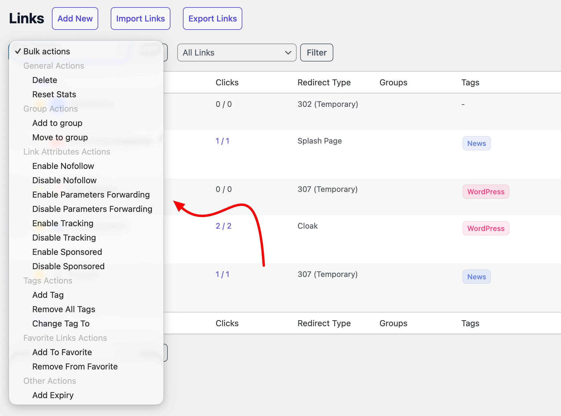 Bulk actions & advanced tools for power users